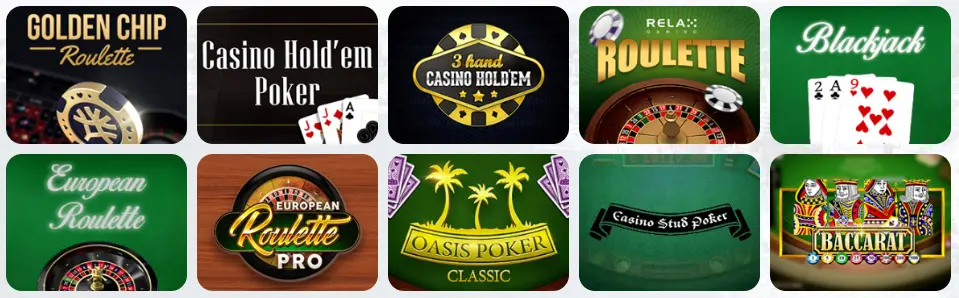 Jeux de table au Betlive Casino